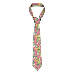 Bow Ties Cactus Green Plant Neckties Unisex Fashion Polyester 8 Cm Wide Garden Neck Tie For Men Suits Accessories Gravatas Wedding Party