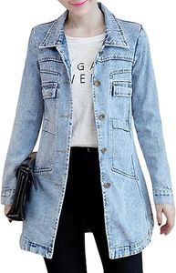 2023 Herbst Winter Frauen -Denim Trench Lappel Hals Single Breaced Taschen Slim Damen Long Coats Bkf001