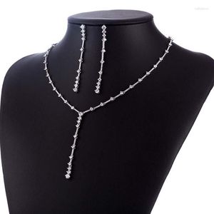 Necklace Earrings Set 2023 Costume Jewelry For Women High Quality Fashion Elegant Sparkling & Bridal