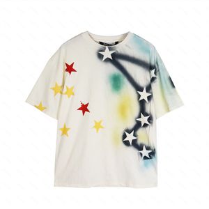 Palms Angels Harajuku 23ss Spring Star Fold Letters Printing t Shirt Loose Oversized Hip Hop Unisex Short Sleeve Tees 04