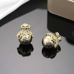 Ny Love Zircon Pearl Earrings 925 Silver Needle Light Luxury örhängen Fashion Style Earrings for Women