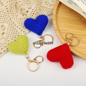 Nuovo portachiavi per il cuore del cuore del cuore d'amore all'uncinetto di moda intrecciata per il cuore del cuore intrecciato per le donne tastie regali per le chiavi porta chiave thioying builtish