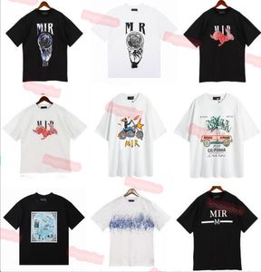 Summer T-shirts Designer Mens T-shirts Ink Splash Flow Paint Designers Couples A miri Shirts Luxury Short Sleeve Hip Hop Streetwear Amirs Tees Orange