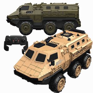 Diecast Model Six Wheel Drive Remote Controlled High Spead Armored Vehicle Large Climbing Military Card Children S Toy Car 230818