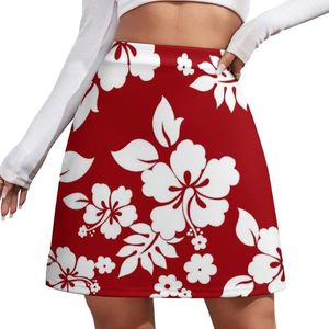 Skirts Hawaiian Pattern - Red Mini Skirt Fashion Dress Outfit Korean Style