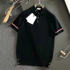 Network di moda estiva Red Polo Knitwear Striped Jacquard High European and American Short Short Shirt Style Style Slip