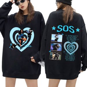 Męskie bluzy bluzy SZA SOS Concert Tour Graphic Crewneck Bluzy Ubrania Mężczyźni Kobiet Moda Harajuku Casual Oversize Hoodies Streetwear 230818