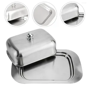 Dinnerware Sets Stainless Steel Butter Box Accessory Holder Keeper Counter Tray Cover Household Dish Convenient Wear-resistant Sealed