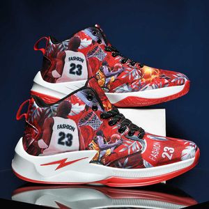 Новое прибытие Mens High Top Basketball Shoes Casual Sneakers Молодежные спортивные тренеры Red Purple