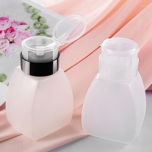 Storage Bottles 250ml Plastic Refillable Nail Polish Remover Liquid Press Pump Dispenser Bottle Women Makeup Lotion Cosmetic