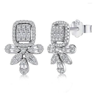 Kolczyki stadnonowe sklep 925 Sterling Silver High Carbon Diamonds kamień szlachetny kropla Dangle Wedding zaręczyn