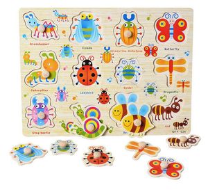 Toys Toddler Wood 3D Pussel Puzzle Boards Cartoon Toy Animals Puzzle Jigsaw Game Toys For Kid Early Learning Educational Toys Puzzles Classiques Pussel Sokemon