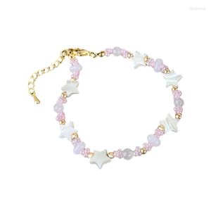 Braccialetti di fascino a stella unica tallone a filo bracciale cristallo braccialetto dolce catena di fantasia fresca gioielli eleganti per donna ragazza