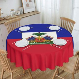 Table Cloth Round Flag Of Haiti Waterproof Tablecloth 60 Inches Cover For Kitchen Dinning