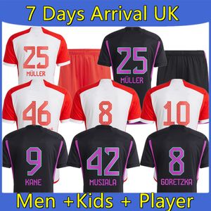 23 24 S-4XL Lewandowski Soccer Jerseys Player Version Sane Bayern München Goretzka Coman Davies Muller Kimmich Football Shirts Men Kids Kit 2023 2024 Uniforms Tops