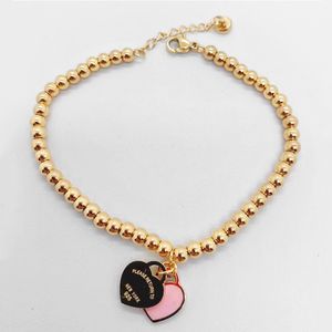 Newest Designer Double Heart Bracelet Woman Stainless Steel Pendant Luxury Jewelry Bracelets Valentines Day Christmas Jewelry Accessories gift no box