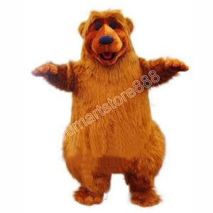 Nowy dorosły Brown Bear Mascot Costumes Halloween Event Christmas Costume Costume Role Play Dress Fur Set Costume