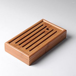 Tee Tabletts Wasserspeicherstil Bambusschale China Kong Fu Kits Natural Material Square Board für Pot Cup