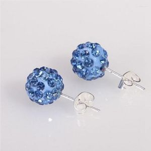 Studörhängen 19 Färg 10mm Rhinestone Micro Disco Ball Crystal Earring for Women Fashion Jewelr