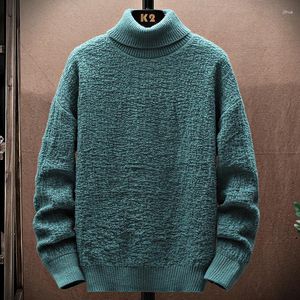 Herrenpullover Herbst Winter männlicher Hochkragen gestrickt Pullover Pullover lässig Sweat-Shirt Harajuku Mode Vintage Slim Fit Unisex