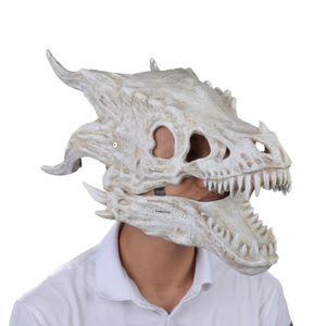 Party Masks Halloween Latex Mask Simulation Dragon bone Head Set Dinosaur Animals Moving Pacifier Funny Toys For Kids 230818