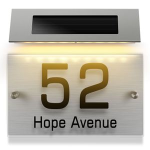 Garden Decorations House Number Address Light Solar Sign Lamp LED Lighting Tool Numbers Custom Doorplate 230818