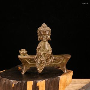 Dekorativa figurer utsökta antika lila kopparbänkar dharma Buddha heminredning