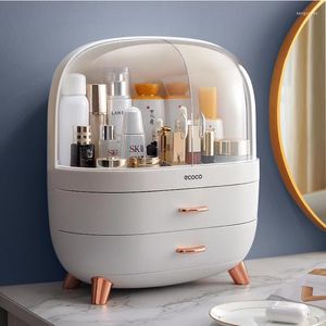 Storage Boxes Cute Capacity Makeup Organizer Dustproof Container Beauty Case Desktop Skincare Bedroom