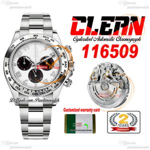 CF Clean Factory SA4130 Automatyczne chronograf męskie zegarek 1165 Biała czarna tarcza srebrna numer Numer 904L Ostersteel Bransoletka Super Edition Wersja Puretime SS9