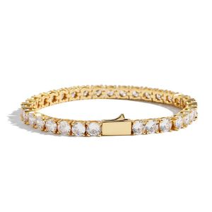 Hip-hop Bracelets Personalized Jewelry Tennis 3mm 4mm 5mm Copper Cubic Zircon Single Row Bracelet Chains