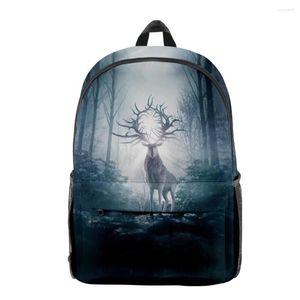 Ryggsäck Hip Hop Shadow and Bone Student School Bags pojkar flickor reser 3D tryck Oxford Waterproof Notebook Axel ryggsäckar