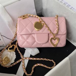 9A Designer 22B Luxury Flap Bag Heart Pendant Shoulder Handbags 19CM High Imitation Crossbody with Box