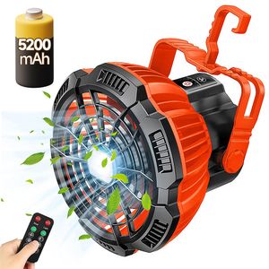 Portable Lanterns 5200mAh LED Camping Fan Light Outdoor Lantern Fan Lamp Remote Control USB Rechargeable Portable Camping Tent Travel Power Bank 230820