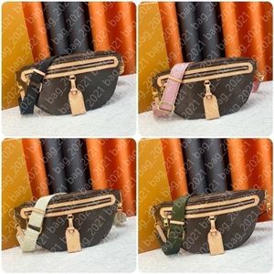 7A 2023 Mini Bumbag Designer Waist Bag Fanny Pack Brown Flower Mens Bags Leather Crossbody Purses Messenger Men Leather Handbag Fashion Wallet 46748