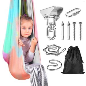 Mobili da campo swing sensoriale a 360 ° gancio girevole a doppio strato esterno interno per bambini che appese la sedia di baccello aiuta con i disturbi