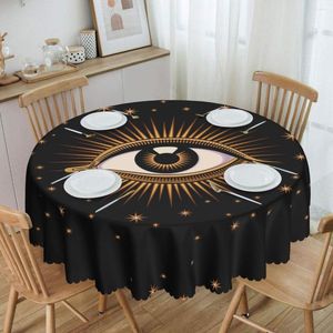 Table Cloth Round Evil Eye Oilproof Tablecloth 60 Inches Cover For Kitchen Dinning