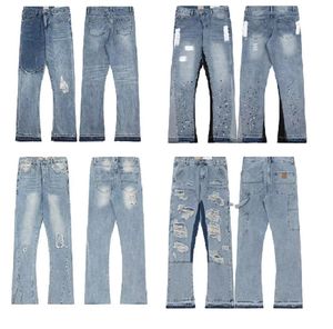 Дизайнерские джинсы дизайнерские брюки рваные джинсы Мужчины простые базовые джинсы для мужчин Женщины мода Retro Street Wear Свободная повседневная бутчанка