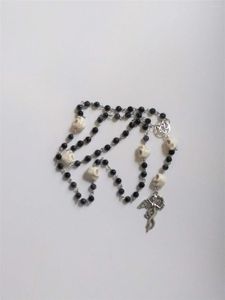 Anhänger Halsketten schwarzer Schädel Rosenkranz Obsidian Lilith Gebet Perlen Hexen Geschenke für Frau Sabbat ihr Memento Mori -Heiden