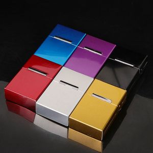 Beautiful Portable More Colorful Aluminium Alloy Smoking Cigarette Cases Storage Box Exclusive Housing Magnet Opening Flip Cover Moistureproof Stash Case DHL