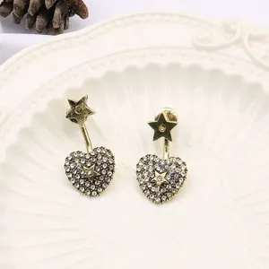 Yeni çapraz sınır tasarımcısı moda tatlı altın ve gümüş küpeler abartılı serin stil küpeleri 925 gümüş hediye