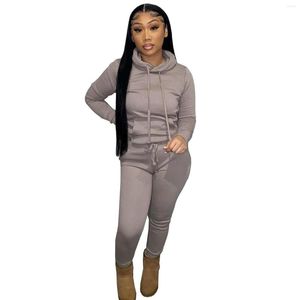 Gym Clothing Autumn And Winter Fleece Drawstring Hooded Comfortable Warm Two Pants Suits For Women Sexy Formal Wedding Pant Petite