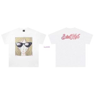 4RGPメンズTシャツ聖マイケル漫画サングラスを着た女性の肖像