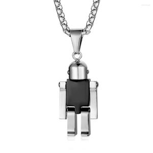 Pendant Necklaces BOEYCJR Movable Robot Necklace&Pendant Fashion Jewelry Novelty Personality HipHop Punk Necklace For Men Or Women