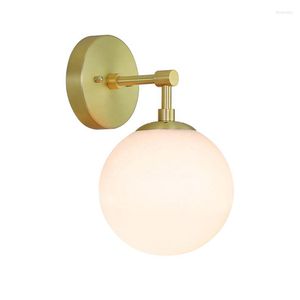 Wall Lamp Modern Global Glass Shade Vanity Bathroom Sconces Bedside Bedroom LED Indoor Deco Lighting Fixtures 110v 220v