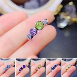 Küme Yüzükleri FS Doğal Opal/Topaz/Garnet/Safir Yüzük S925 Kadınlar İçin Gümüş Güzel Charm Düğünleri Takı Meibapj Fabrika Fiyatı