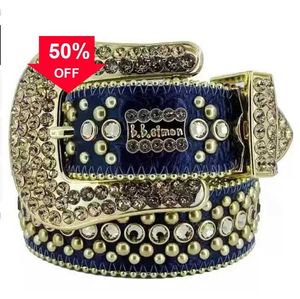 1luuxury Designer BB Belt Simon Belts For Men Mulheres Belso Diamante Black Black On Black Branco Multicolor com Strass Bling como Gift 2023d