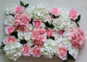 Decorative Flowers Artificial Silk Rose Peony Hydrangea Flower Wall Wedding Background Decoration With Leave Arch 10pcs/lot TONGFENG