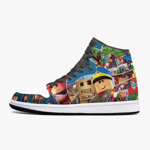 DIY Classic Totem Trend Versatile Fashion Populära utomhus Casual Shoes Men's and Women's Basketball Shoes 514159