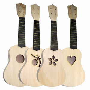 Chitarra da 21 pollici semplici e divertenti fai da te ukulele kit fai -da -te strumento hawaii per il lavoro per chitarra manuale dipinto dell'assemblea giocattolo per bambini per amatoriale