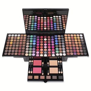 194 Farben Lidschattenpalette, Konturierrötung mit Lidschatten Make -up -Palette, matte natürliche Perlmantel -Lidschatten -Kosmetik